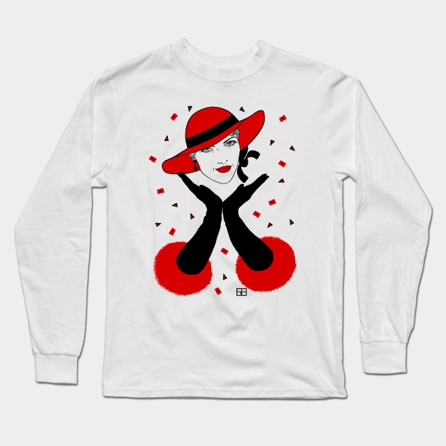 Red Hat Long Sleeve T-Shirt by WorkOfArtStudios